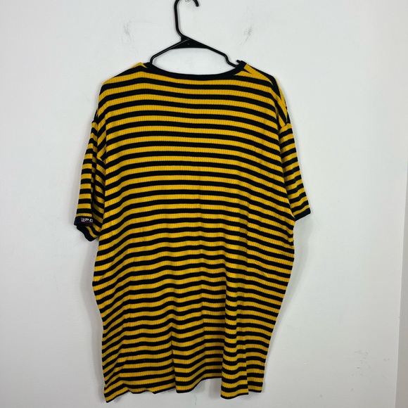 Vintage 90s Polo Jeans Ralph Lauren Oversized Ribbed Knit Striped T-Shirt Sz L - Picture 5 of 7